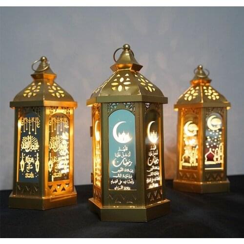 Ramadan Lamp Eid Al-Fitr Wrought Iron Lantern Craft Gift Arab Lantern Study Nordic Simple Home Decorations Living Room Ornaments