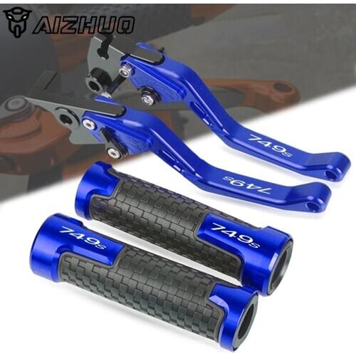 Motorcycle CNC Aluminum Brake Clutch Levers Handlebar Grip Handle Hand Grips Accessories FOR DUCATI 749S 749 S R 2003-2006 2005