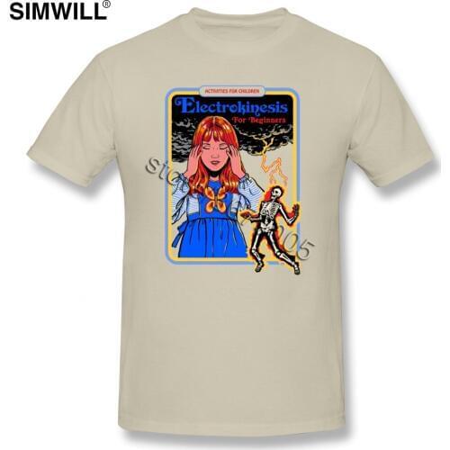 Mens Branded T-shirt Short Sleeve ELECTROKINESIS FOR BEGINNERS Print T Shirts O Neck Cotton Large Size Tee Shirt Clothes