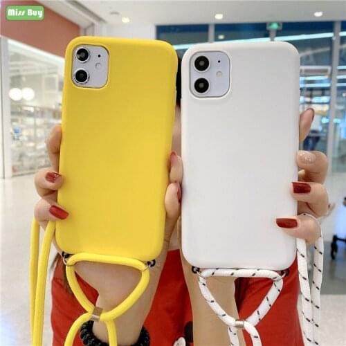 Strap Cord Chain Matte Soft Case For OPPO A9 A5 2020 A11 A11X Case Carry Necklace Lanyard Cover For OPPO A9 A5 2020 A11 A11X