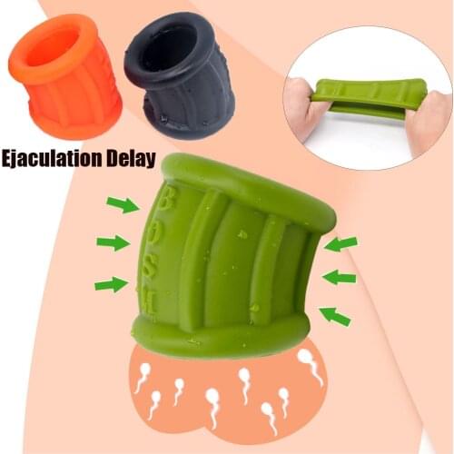 Soft Stretchable Silicone Scrotum Bondage Sleeve Testicle Ball Stretcher Male Delay Ejaculation Lock Penis Erection Ring Sex Toy