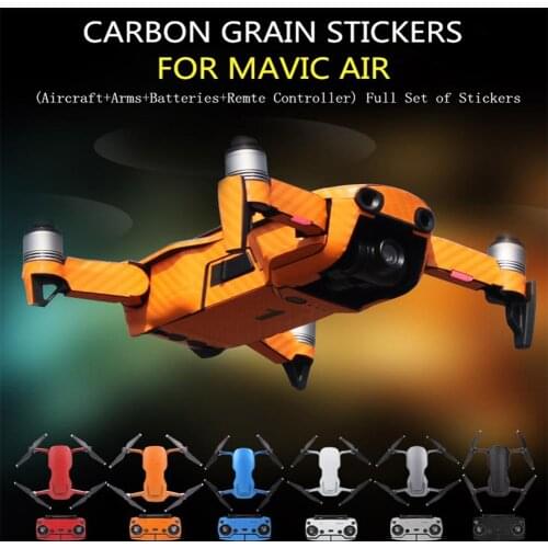 For DJI MAVIC AIR Drone Body Arm Remote Control Carbon Fiber Pattern Stickers 3D Effect Waterproof Anti-scratch PVC Skin Decals