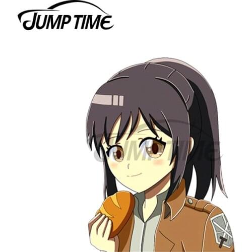 JumpTime 13 x3.8cm For Sasha Braus Attack on Titan Potatogirl Decal Windows Car Assessoires Stickers Sunscreen Occlusion Scratch