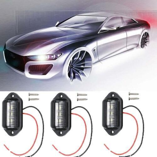 1pcs LED Car Number License Plate Lights With Screws Universal For Trailers Trucks Lorries Van Caravans Licence Plate Light Lamp