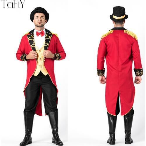 TaFiY Newest Halloween Cosplay Costume Male Tuxedo Cosplay Adult Circus Clothes Men Clown Costume Halloween Party Men Costumes