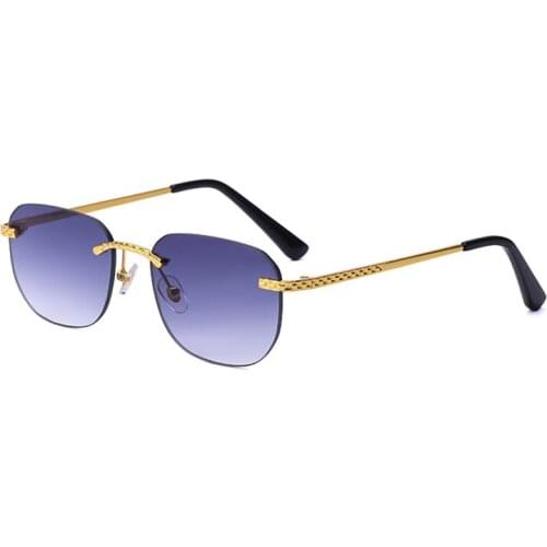 DOISYER 2021 new rimless sunglasses women trend personality metal mirror leg sunglasses men
