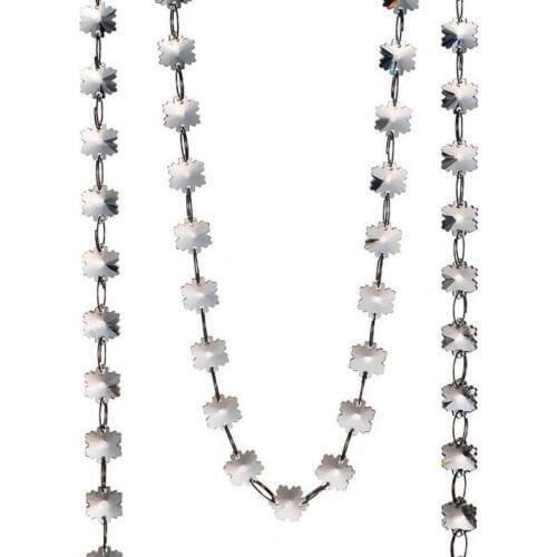 Newly Snowflake Beads Chains 20m /Lot Crystal 14mm Glass Garlands Hanging Strands For chandelier parts,Party Wedding Decoration