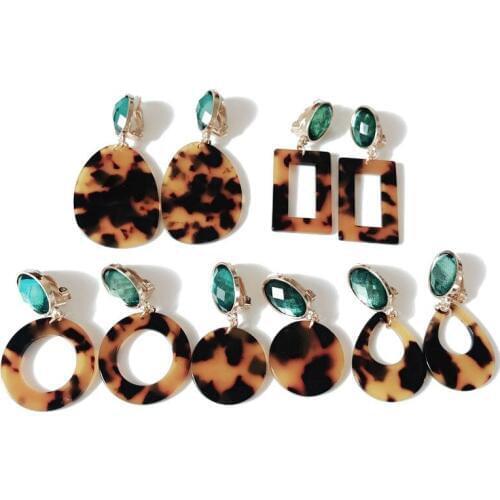 New Fashion Sweet Brown Tortoise Resin Geometric Earring