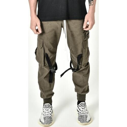 New Sweatpants Fitness Bodybuilding Pants Casual Joggers multi-pocket Pants Cotton Slim Fit Streetwear Hip-hop Men Apparel