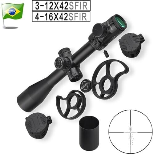 Illuminated Discovery Rifle scope 3-12 4-16 6-24 Magnification Side Wheel 2 sizes .22LR Shockproof Glass Etched Reticle hunting