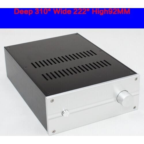 KYYSLB 310*222*92MM All Aluminum Post Level Amplifier Chassis Box House DIY Enclosure with Feet Switch Amplifier Case Shell
