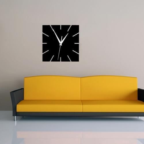 Hot acrylic mirror wall clock modern design clocks reloj de pared watch living room europe style square design wall sticker