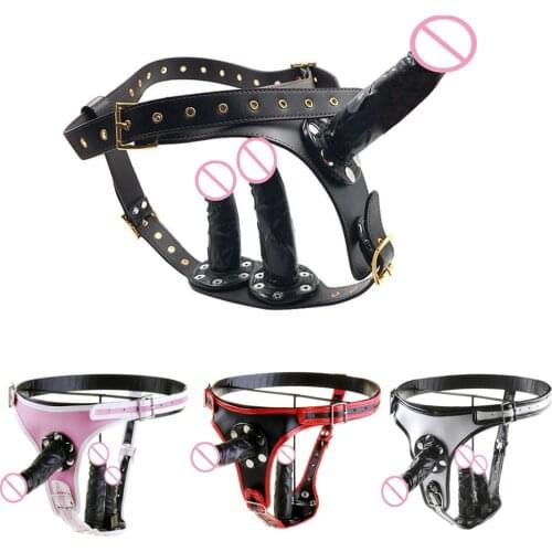 Removable Strapon Double Harness Dildo Anal Lesbian Strap On Dildo Chastity Belt Pants Erotic Sex Toys for Woman Lesbian BDSM
