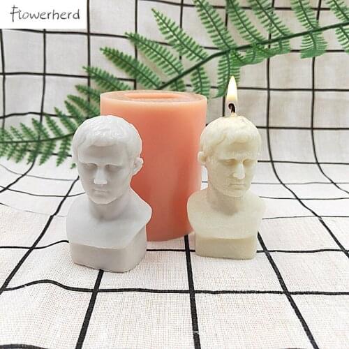 Aguliba Aromatherapy Bust Candle Silicone Mold Plaster Mold Cake Decoration Mold Aromatherapy DIY Candle Molds for Candle Making