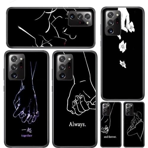 Minimalist Line Couple Hand Silicone Cover For Samsung Galaxy A01 A11 A12 A21 A21S A31 A41 A42 A51 A71 A81 A91 UW Phone Case