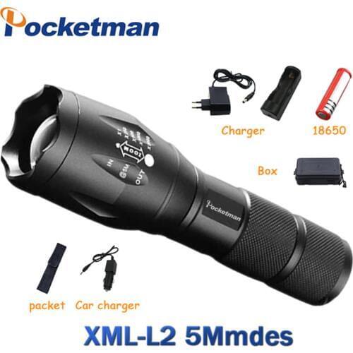 LED Flashlight 9200 Lumen XM-L L2 LED Tactical Flashlight Torch 5Mode Zoomable Flashlight Waterproof Torch Light lanternas