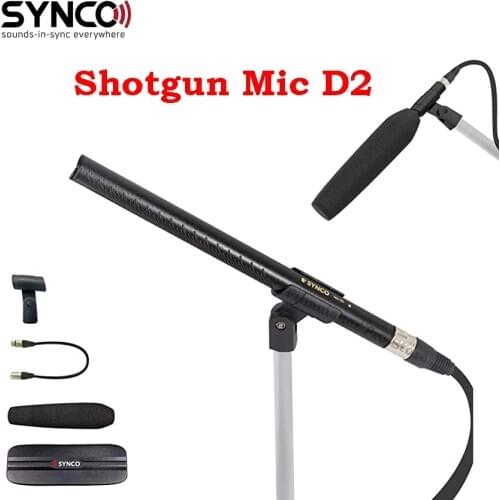 SYNCO MIC D2 Shotgun Microphone Hyper Cardioid Directional with XLR Connector Professional Video Audio Recording for Camcorder
