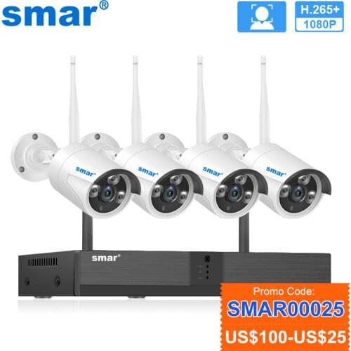 Smar Outdoor Security Camera Wifi Wireless System CCTV 2MP IR Night Vision IP Camera H.265+ 1080P NVR Video Surveillance Kit