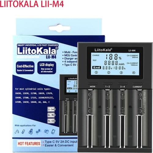LIITOKALA LII-PD2 Lii-500 Lii-PD4 LII-M4 Lii-100 Lii-402 Lii-S2 Battery Charger LCD Display for 18650 AAA Lithium NiMH Battery