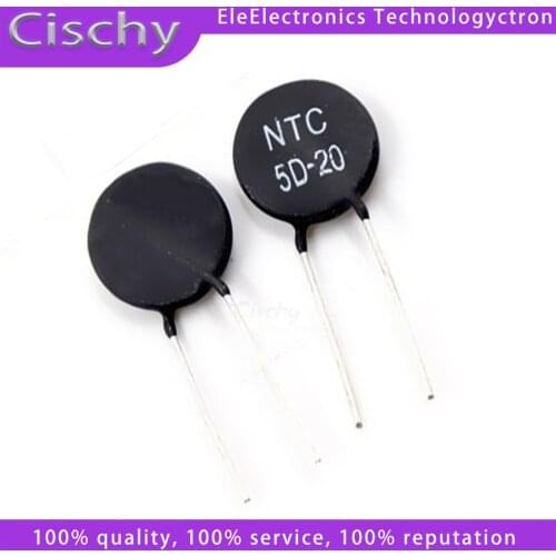 10pcs NTC 5D20 Thermistor Resistor NTC 5D-20 5D20 Thermal Resistor