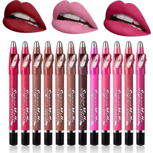 12pcs/lot Menow Multicolor Lip Liner Pencil super matte Lip Makeup Waterproof Colorful Cosmetic Lipliner Pen Free Shipping