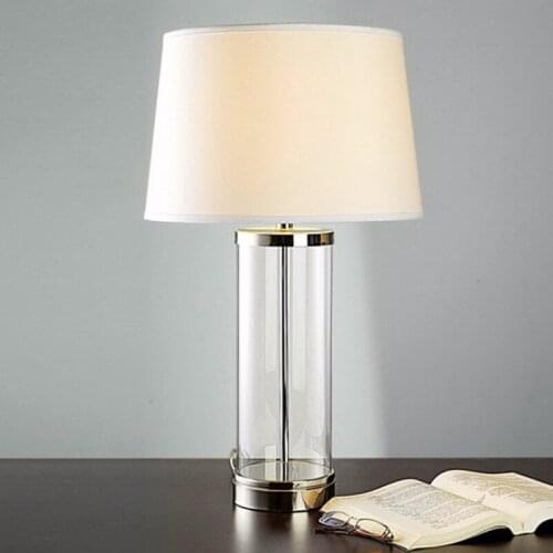 Free Shipping Classical Crystal Table Lamp Beside Lamp For Living Room Silver Transparent Model Room Decorative Bedside Lamp