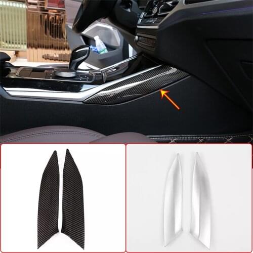 2pcs ABS Chrome Car Center Console Side Decoration Strips Trim For BMW 3 Series G20 G28 325li 2019-2021 Car Interior Accessories