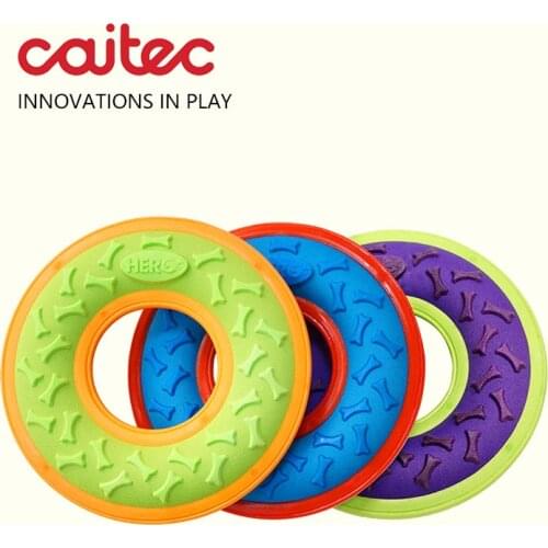 CAITEC Dog Toys Squeaky Flying Ring Durable Fit for Outdoor Throwing Suitable for Medium to Large Dogs