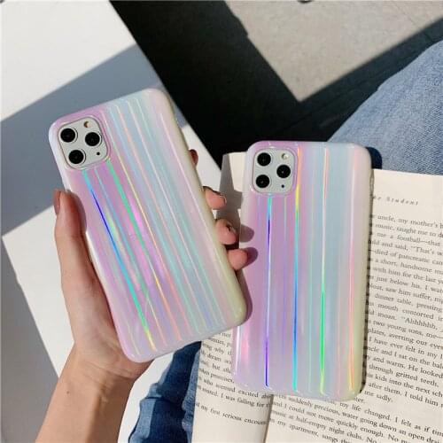 Luxury rainbow glitter Blu ray girls Phone Case For iPhone 12 11 Pro Max XS MAX XR X 7 8 Plus 12 mini 7Plus Case Cute soft cover