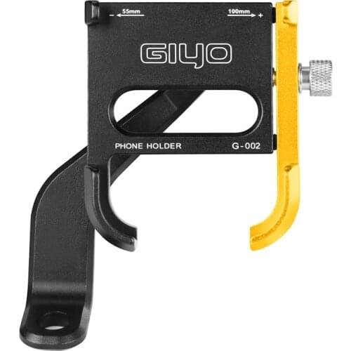 GIYO G-002 Cellphone Holder For Bicycle Motorcycle Adjustable Scooter Mobile Phone Support Stand Aluminum Alloy Mount