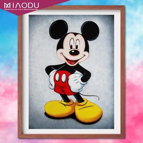 Disney Diamond Embroidery Mickey Minnie Mouse Cross Stitch Mosaic 5D DIY Round Drill Diamond Painting Kit Needlework Crafts