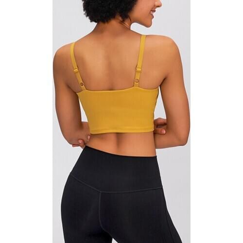 Heyyoga Women Buttery-soft Plain Exercise Fitness Workout Crop Tops Vest EVERYDAY Adjustable Straps Gym Yoga Sports Bras Tops