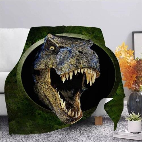 CLOOCL Jurassic Dinosaur Flannel Blanket 3D Print Throw Blanket for Adult Home Decor Bedspread Sofa Bedding Hiking Picnic Quilts