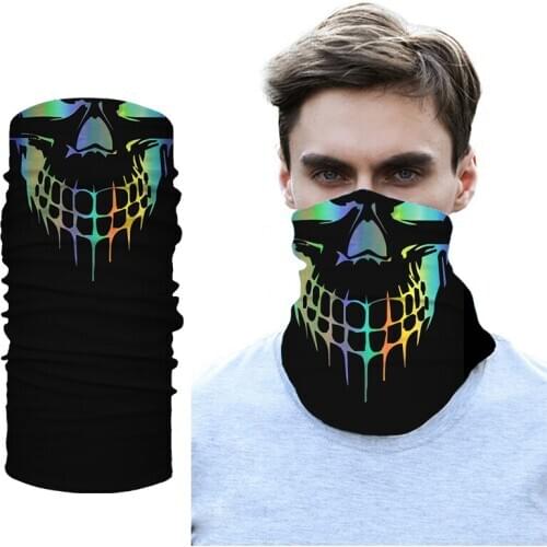 Halloween Bandanas Windproof Neck Warmer Face Mask Balaclava Ghost Scarves Skeleton Skull Bandana Climbing Hiking Scarves Buffs