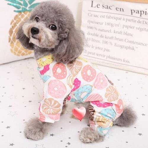 Floral JumpSuit Soft Air Conditioning Clothes Cotton Puppy Pajamas Pet Nightshirt for Home