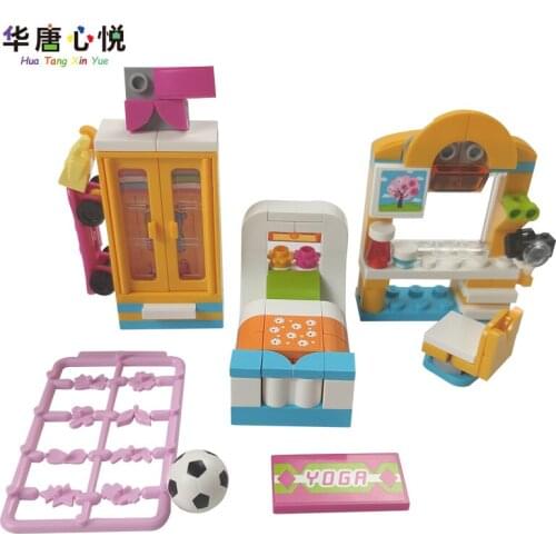 Creativity Friends For Girls Princess Room Educate Building Blocks Wardrobe Bed Dressing Table Blanket Adornment Friend Gifts