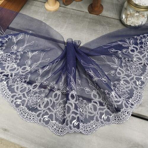 2Meters Embroidery Lace Trim Ribbon Mesh Tulle Sew on Flowers Sofa Curtain Bra Underwear Clothes Edge Dress Motifs