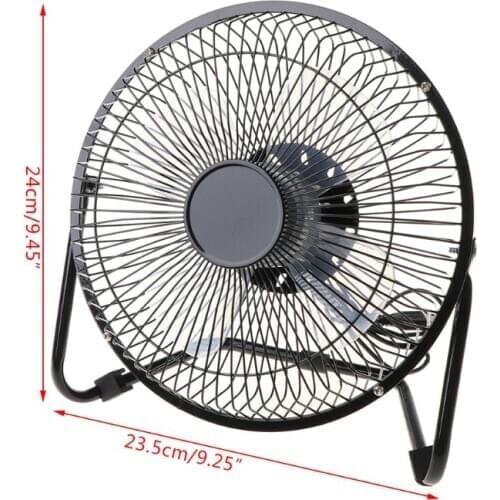 Metal 8 Inch Portable USB Fan with 2 Speeds Personal Cooling Fan for Home Office