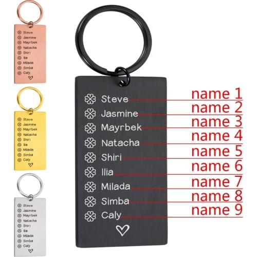 Personalized Keychain Family Name Keyring Cute Keychain Customized Name Gifts for Parent Children Families Member Gift Man Women