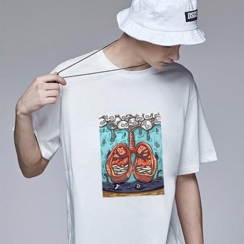 Lung Patch Iron On Transfer For Clothing Skull Patch Smoking Heat Transfer Thermo Stickers For Clothes Vinyl Accessories Thermal