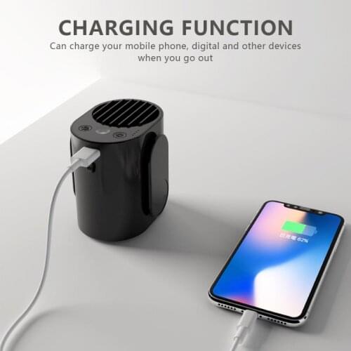 Portable Flashlight Strong Power Waist Hanging Mini Fan USB Fan 9600mAh Output Battery Hanging Fan For Outdoor Working Torches