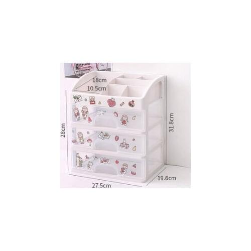 Simple design does not need to install super large capacity transparent take convenient cosmetics classification storage box J06