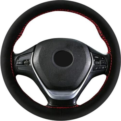 DIY Suede Car Steering Wheel Cover Diameter 38cm 9 colors Comfortable And Wear-Resistant Contains Needles And Threads