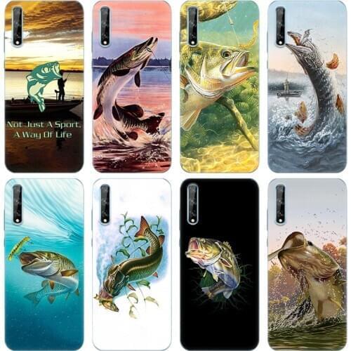 Bass Fishing Lake Fisherman Silicone Phone Case for Huawei Y5 Lite 2018 Y6 Y7A Y9A Prime 2018 Y9 2019 Y9S Y5P Y6P Y7P Y8P Cover