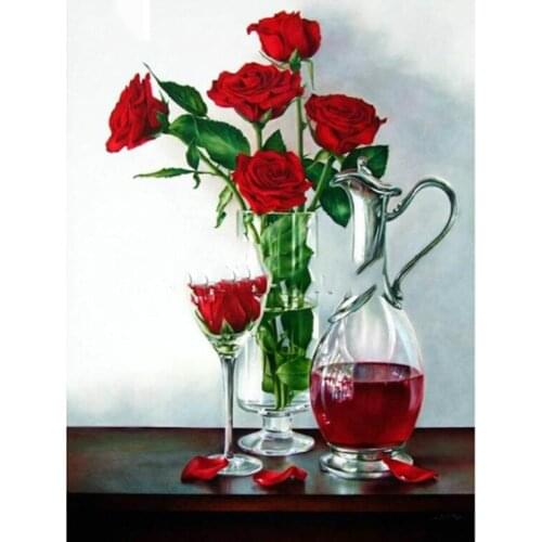 5D Embroidery Flowers Flowers Diamond Paintings Inlaid Patterns Cross Stitch Rhinestone New Products Wall Decorations