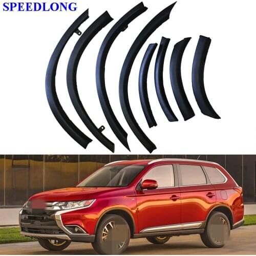 1set Car Wheel Eyebrow Protection Front Rear Bumper Fender Protector Car Styling for Mitsubishi Outlander 2016-2017