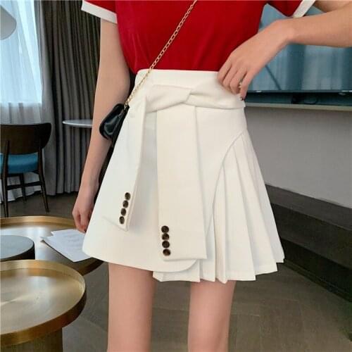 Womens half-length skirt spring 2021 new Korean black short skirt high waist bag buttocks thin a-line skirt Medieval dress