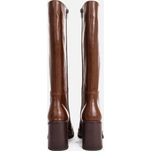 MUMANI Woman‘s Knee-High Boots 2021 New Knee-High Genuine leather Square Toe Square heel Modern Boots