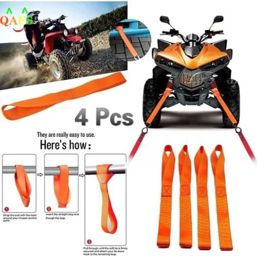 1/4Pcs ATV hook belt Endless webbing Motorcycle Tie Downs Luggage Bandage Soft For Car Motorbike Loops Straps Multipurpose strap