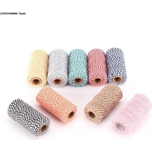 1 Roll 100 Metres Cotton Bakers Twine String Cord Rope Rustic Country Craft 9 Colors